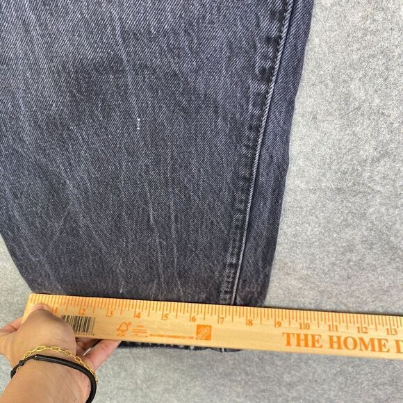 Levis 501 Jeans Mens 38x34 (34x32 Black Button Fly Denim Straight Leg Faded Work - Picture 7 of 13
